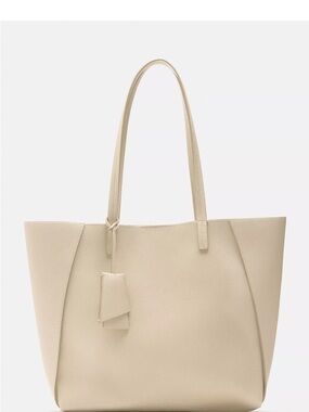 Cream Compartmentalized Tote Bag